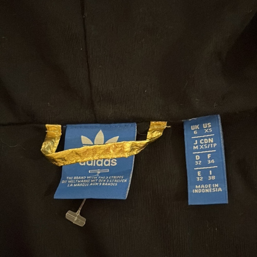 Adidas Originals Half Zip Hooded Jacket In High Shine Gold sz XS Sm - Picture 9 of 12